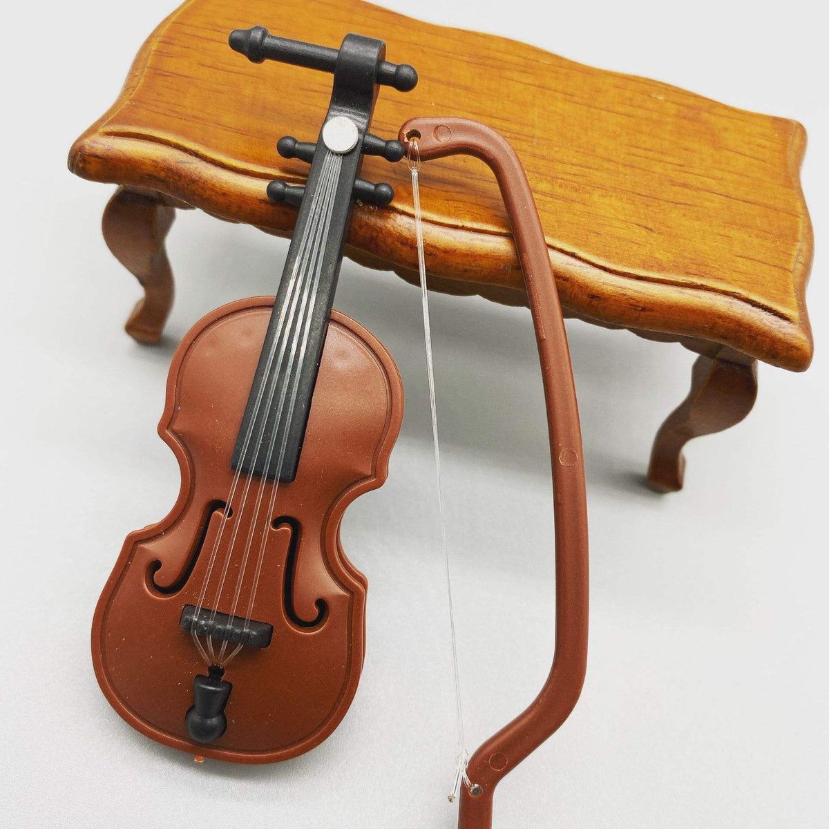 Mini Wooden Violin with Bow