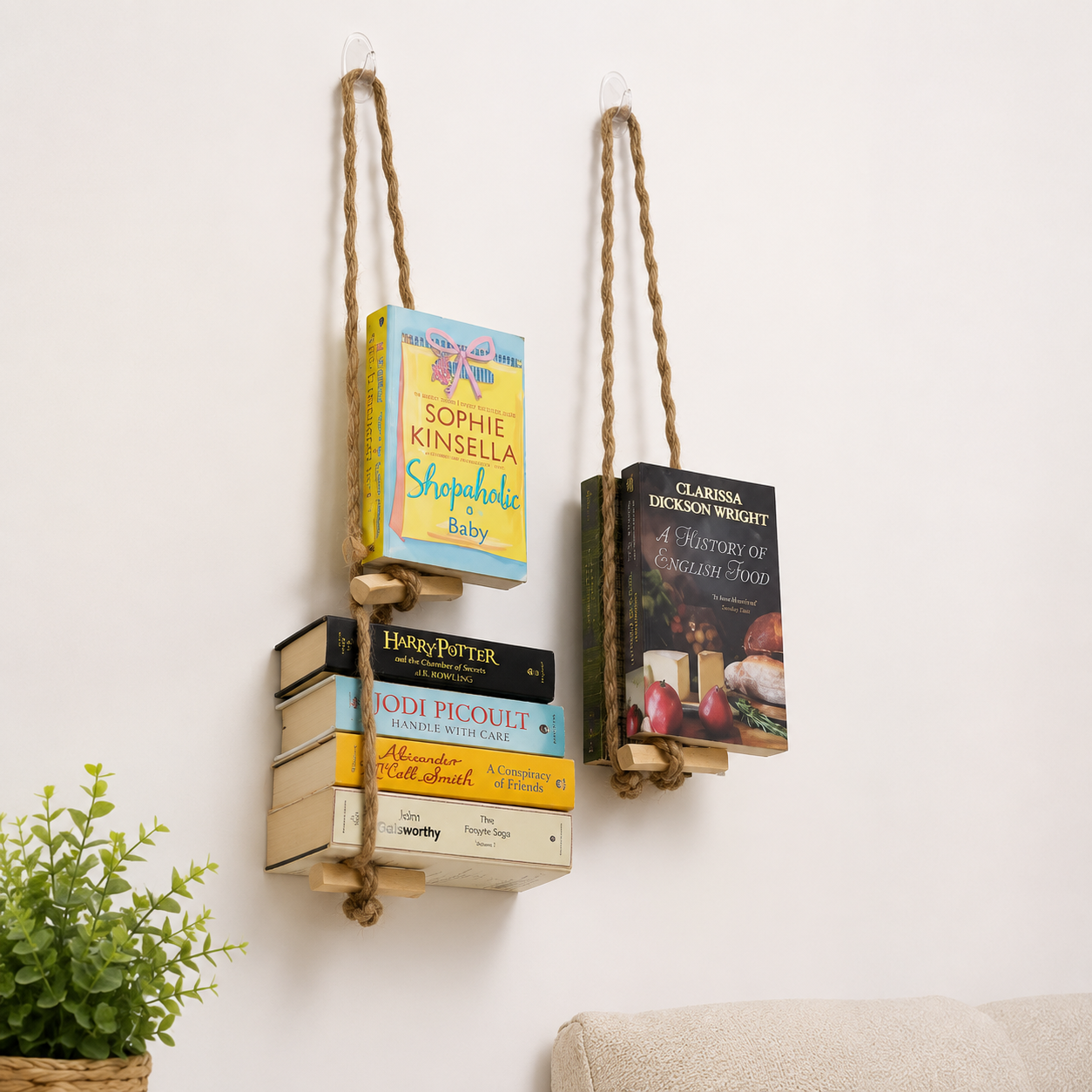 Rustic Rope Book Organizer