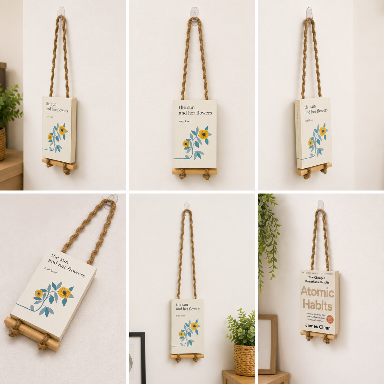Rustic Rope Book Organizer