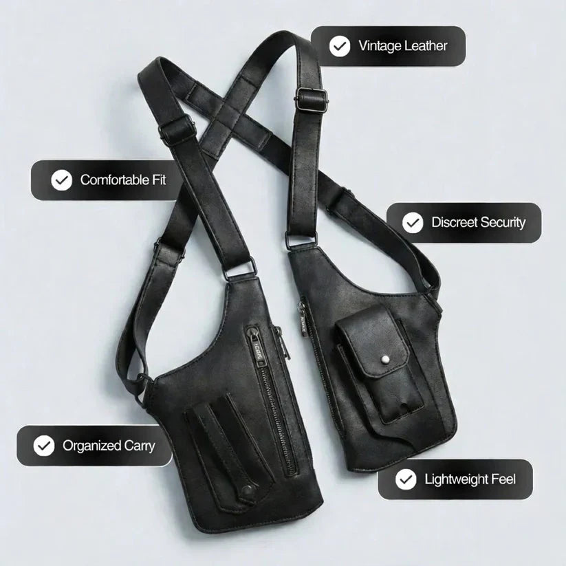 Adjustable Medieval Leather Harness Holster Bag