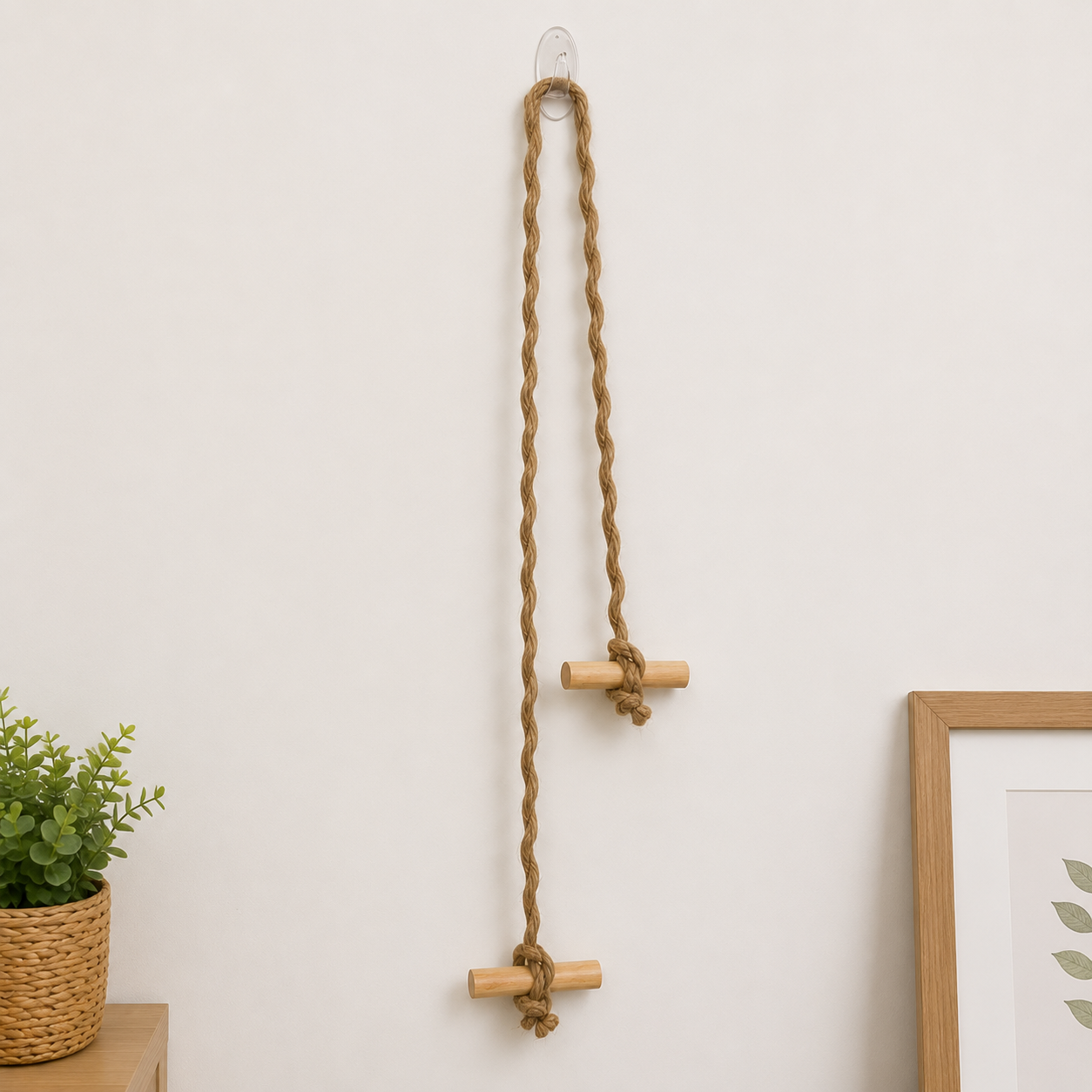 Rustic Rope Book Organizer