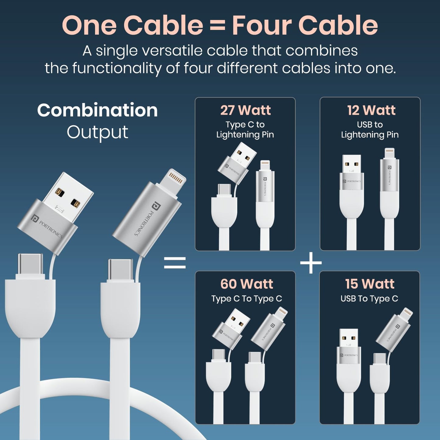 4 in 1 Cable Keychain