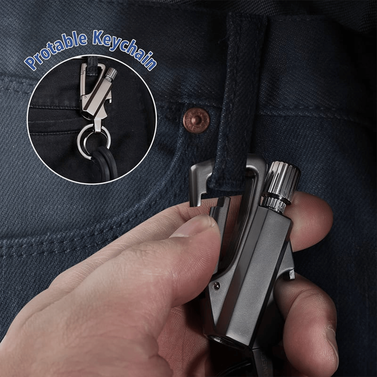 3 in 1 Permanent Match Infinity Lighter with Multitool Keychain Bottle