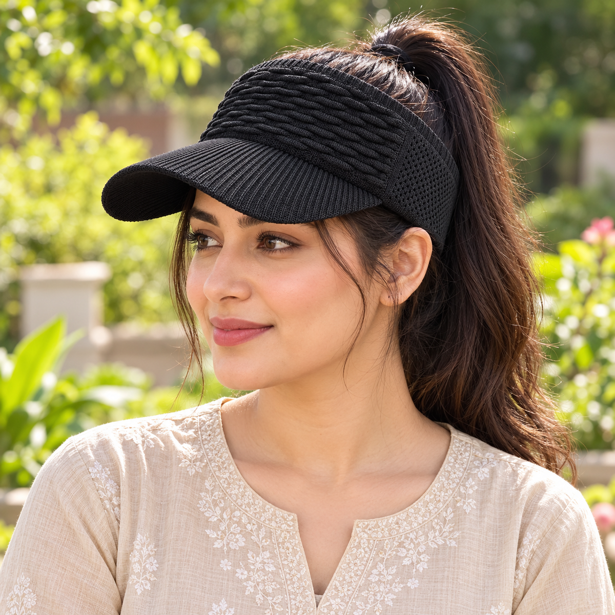 Women’s High Ponytail Sun Visor Hat