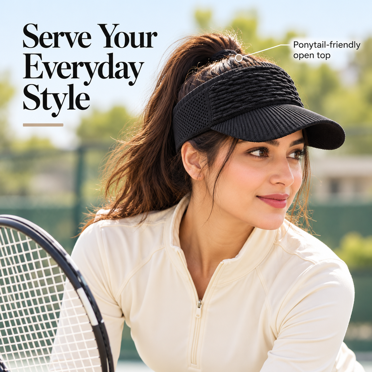 Women’s High Ponytail Sun Visor Hat