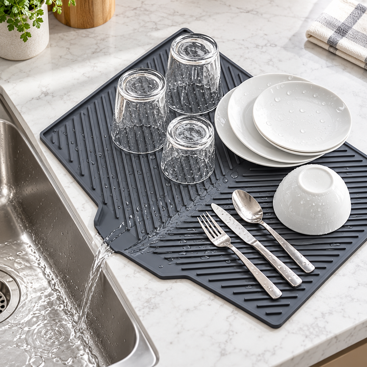 Dish Drying Silicone Drain Mat