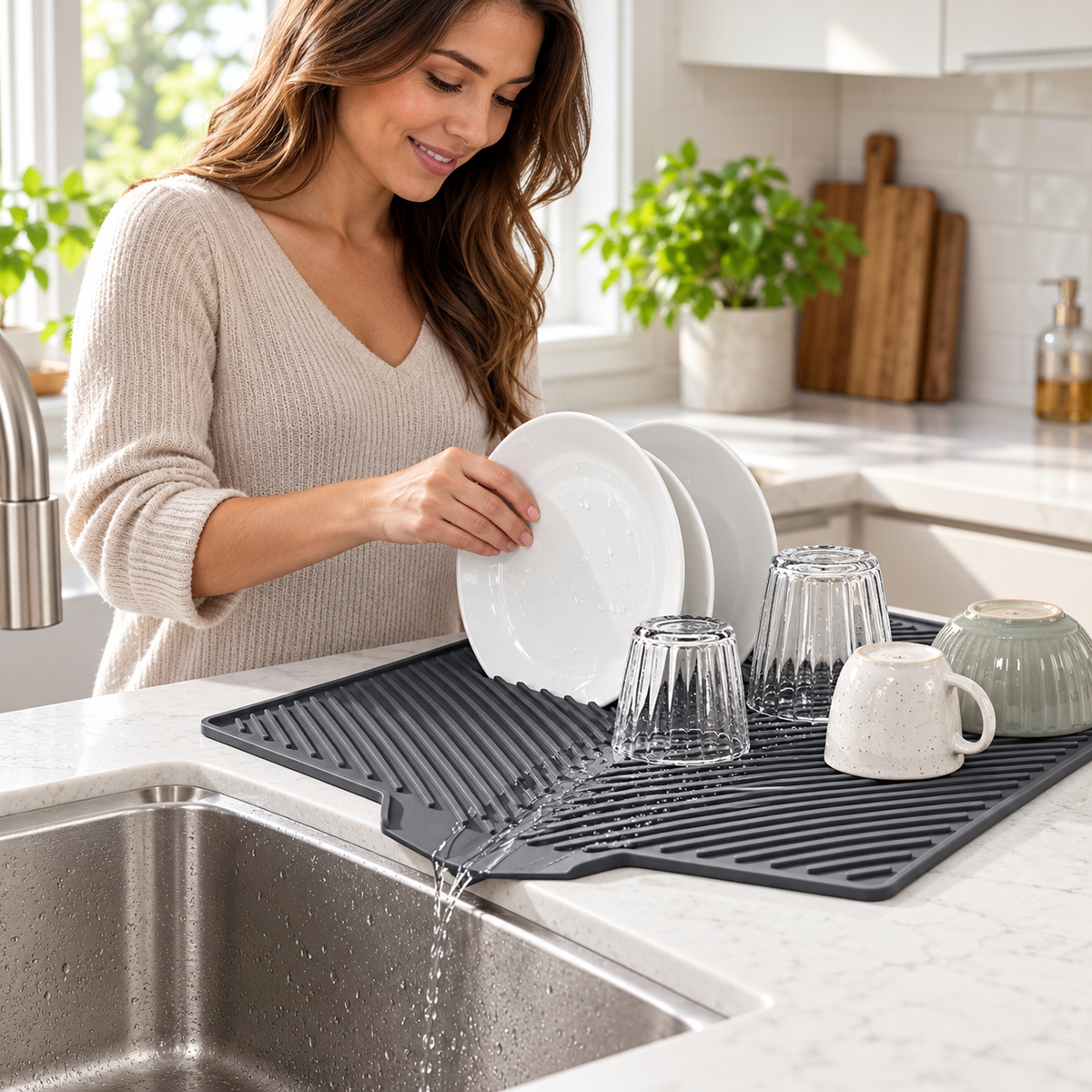 Dish Drying Silicone Drain Mat