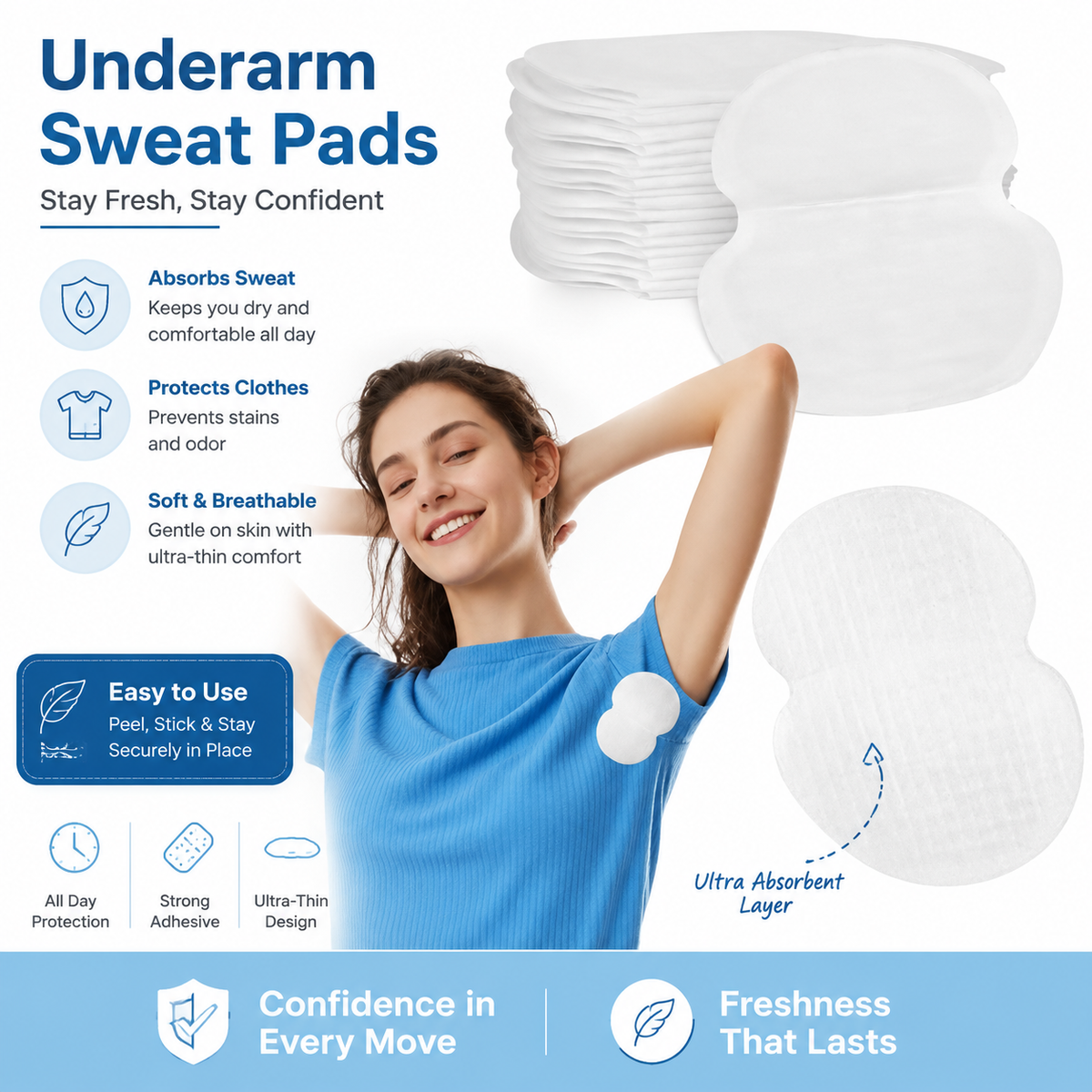 Disposable Underarm Sweat Pads