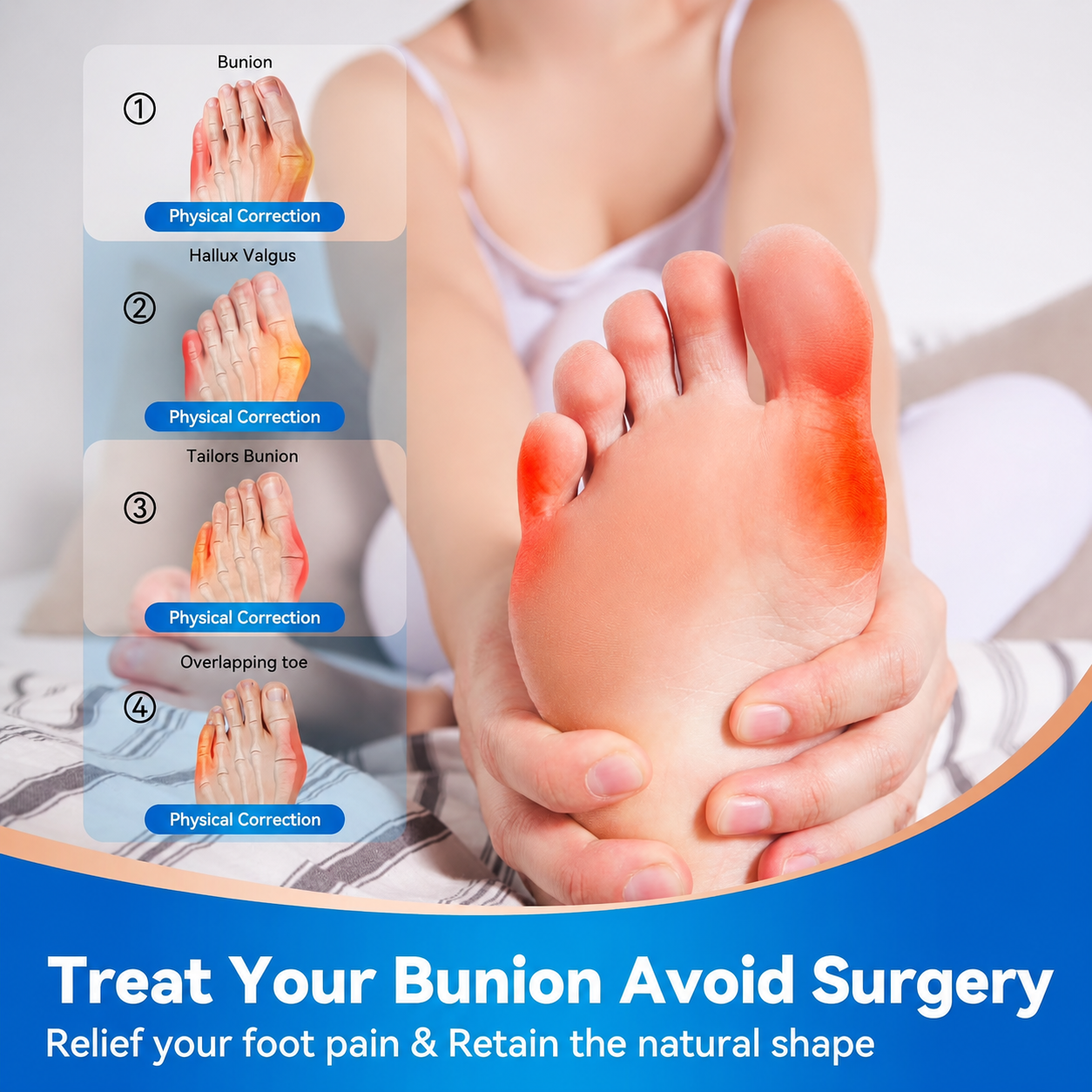 Unisex Bunion Corrector Big Toe & Tail Toe Pain Relief