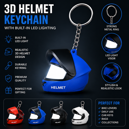 3D Helmet Keychain with LED Lighting