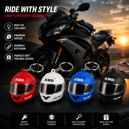 3D Helmet Keychain with LED Lighting