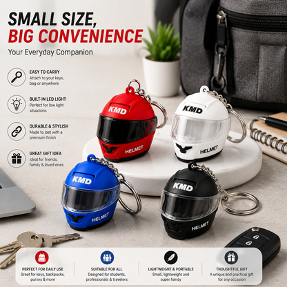 3D Helmet Keychain with LED Lighting
