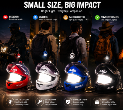 3D Helmet Keychain with LED Lighting