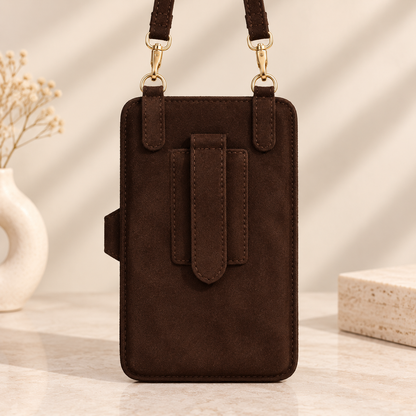Suede Crossbody Phone Pouch