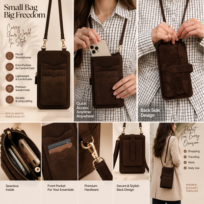 Suede Crossbody Phone Pouch