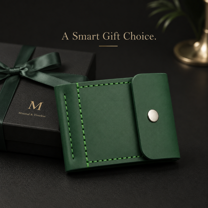 Slim Green Leather Wallet