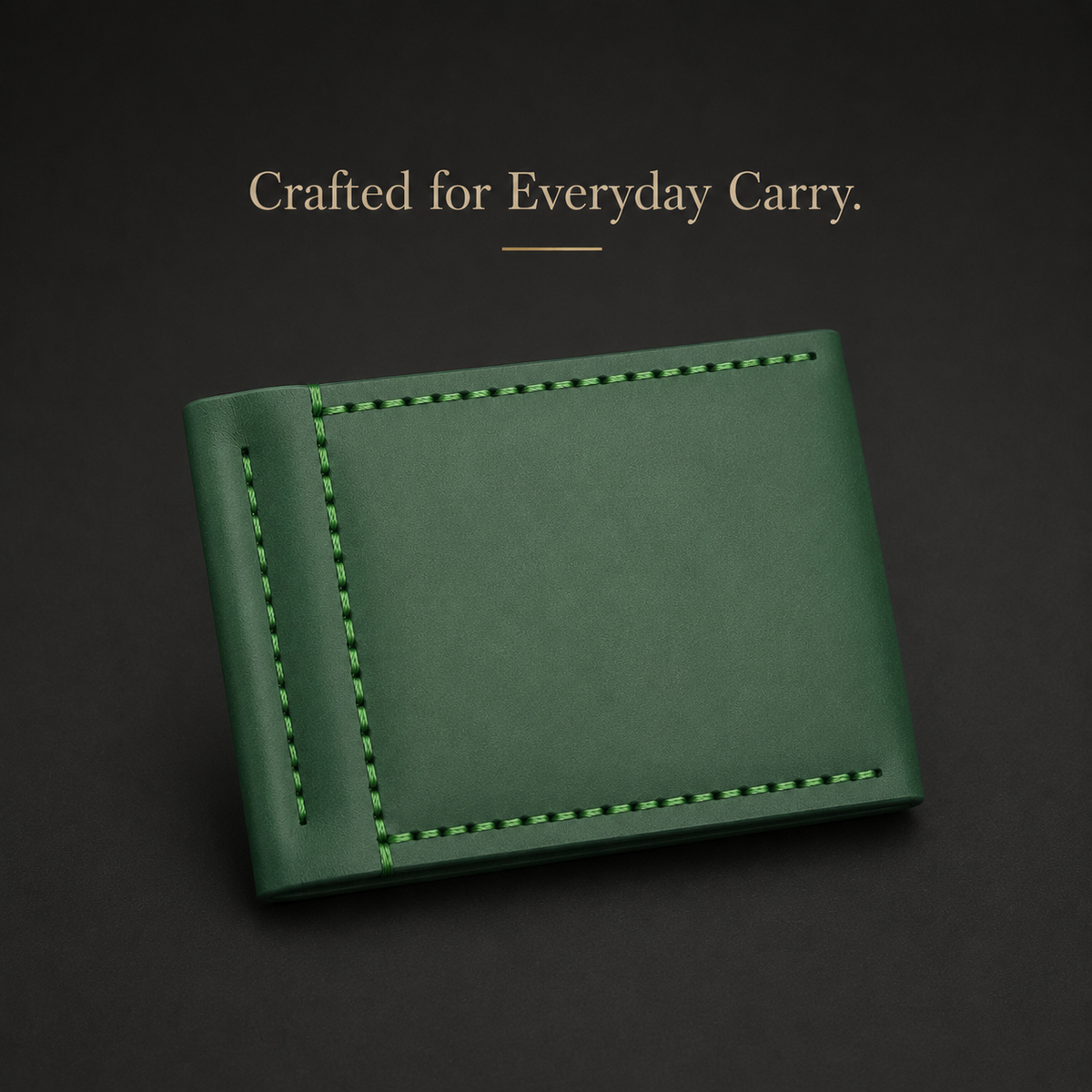 Slim Green Leather Wallet