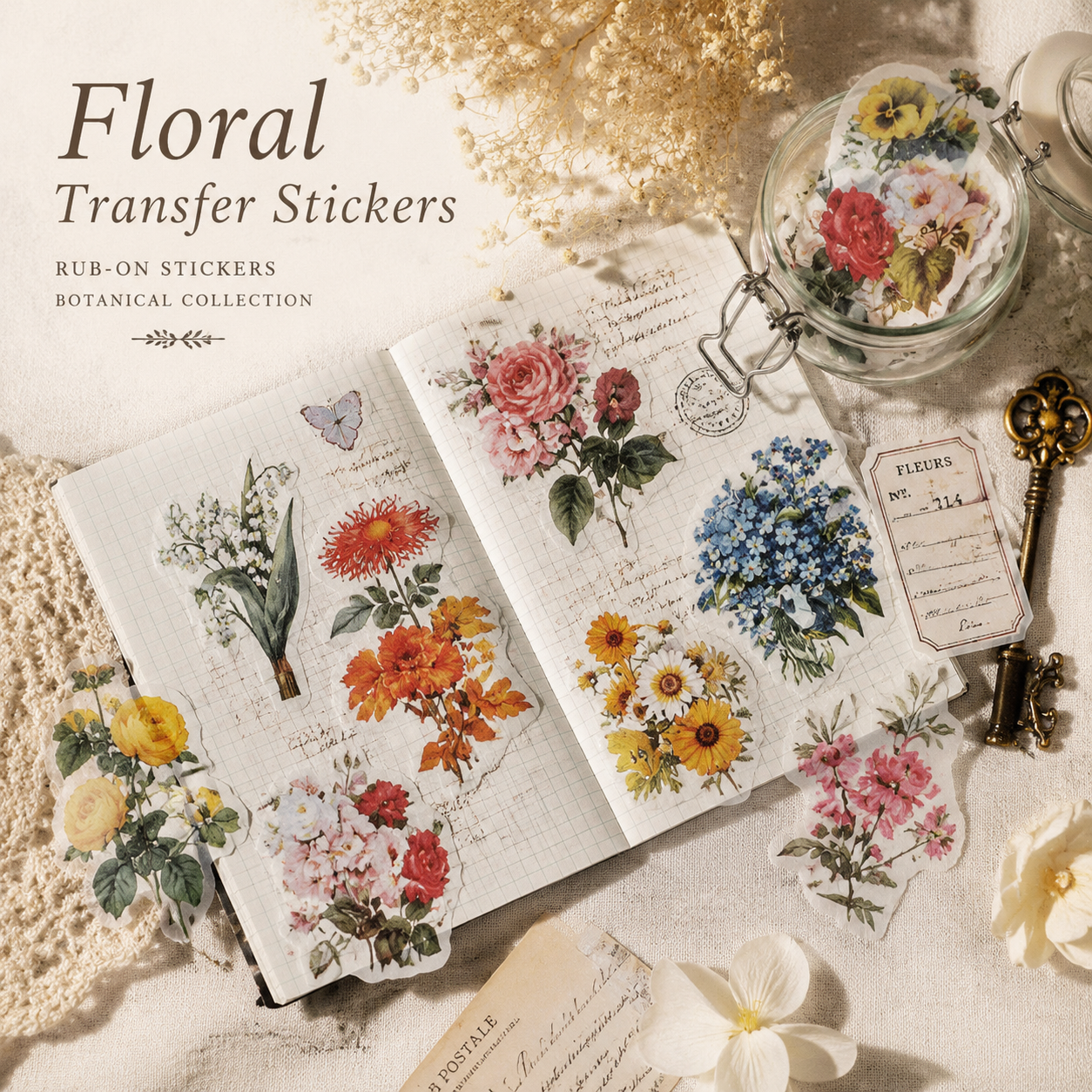 Floral Transfer Stickers