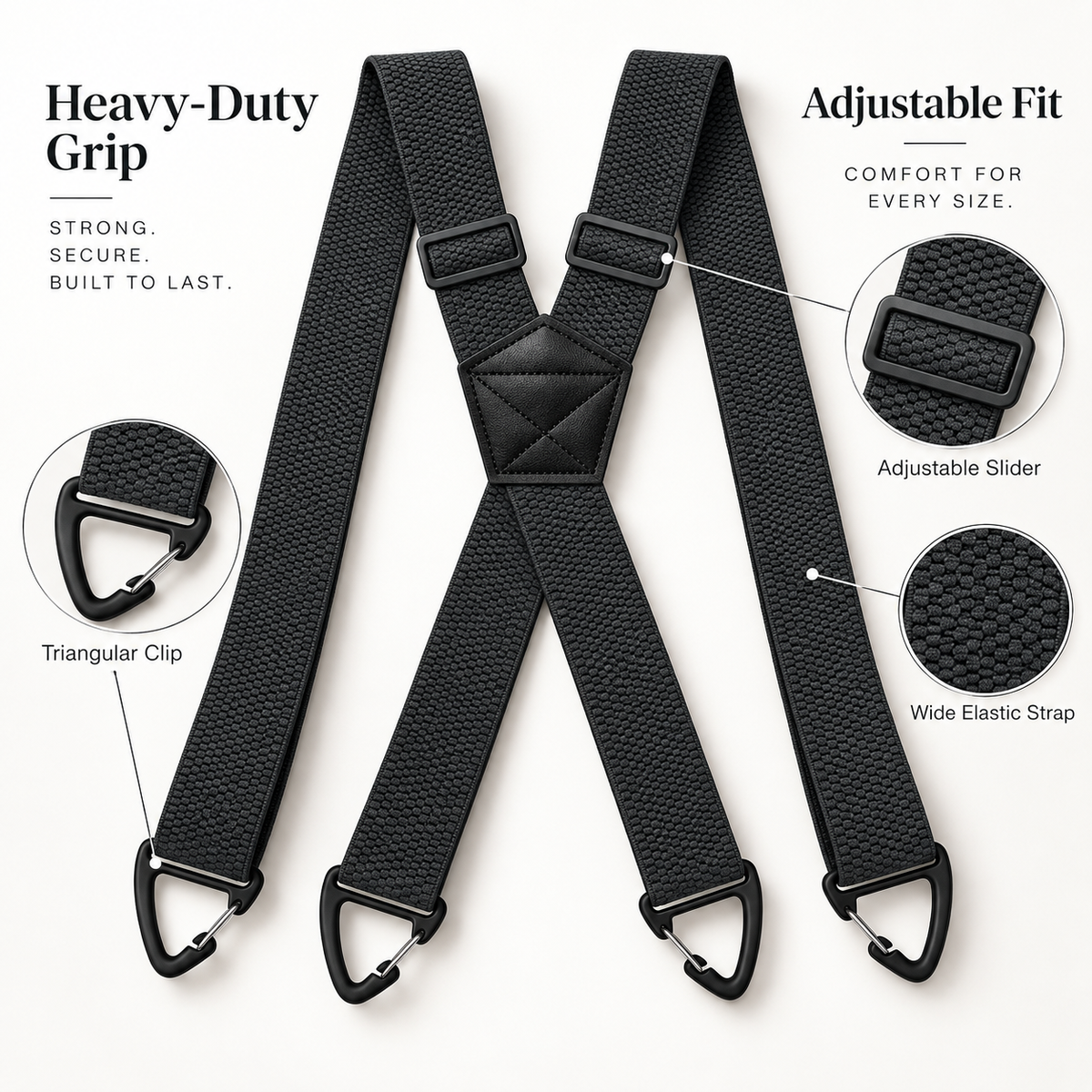 Men's X-Back Suspenders with Hook Clips