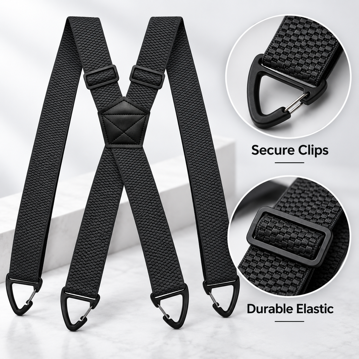 Men's X-Back Suspenders with Hook Clips