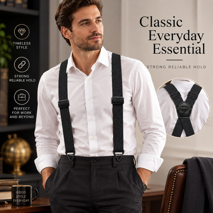 Men's X-Back Suspenders with Hook Clips