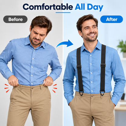 Men's X-Back Suspenders with Hook Clips