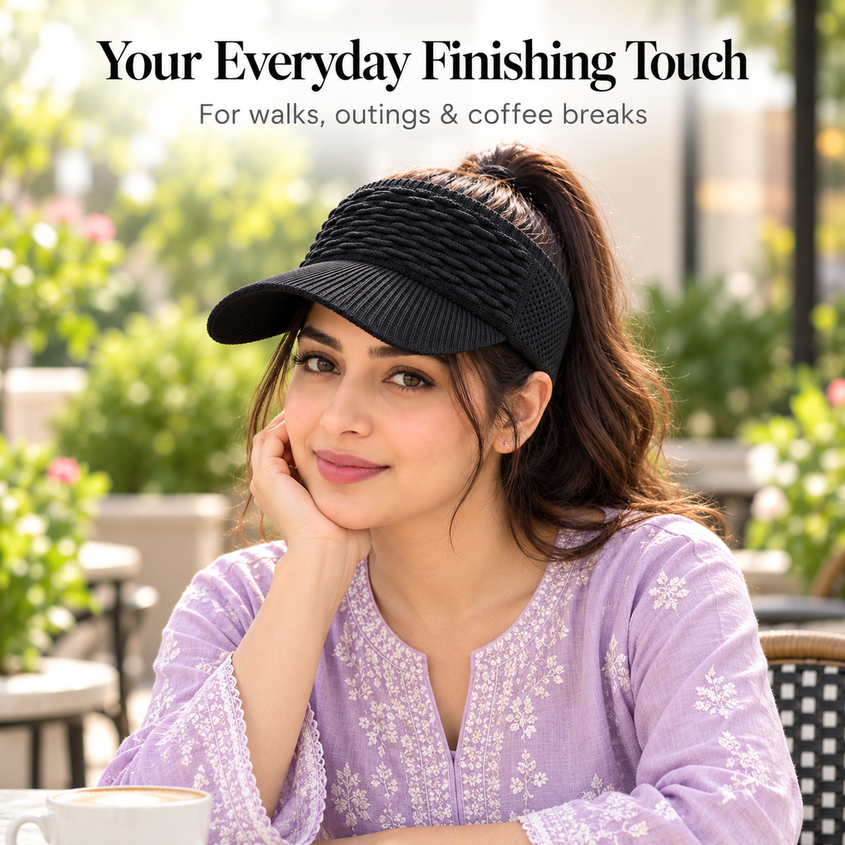 Women’s High Ponytail Sun Visor Hat