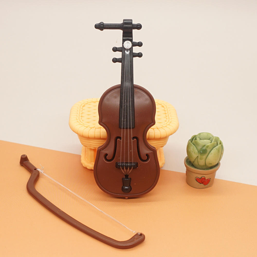 Mini Wooden Violin with Bow