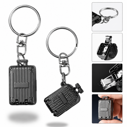 Mini Foldable Suitcase Nail Clipper Keychain