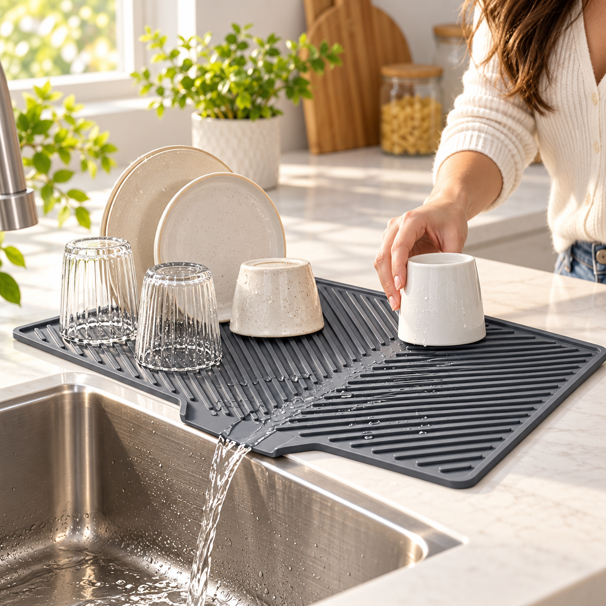 Dish Drying Silicone Drain Mat