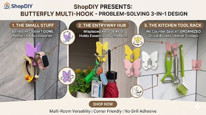 3-In-1 Rotatable Butterfly Wall Hook