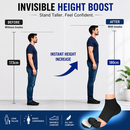 Invisible Height Increase Insoles for Men & Women