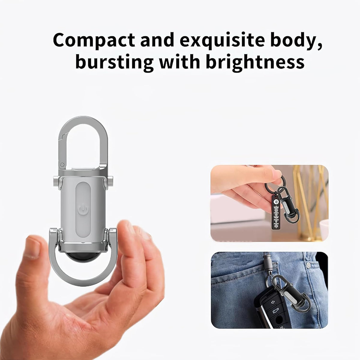 Rechargeable Keychain Light ( 5 Light Modes + Power Bank )