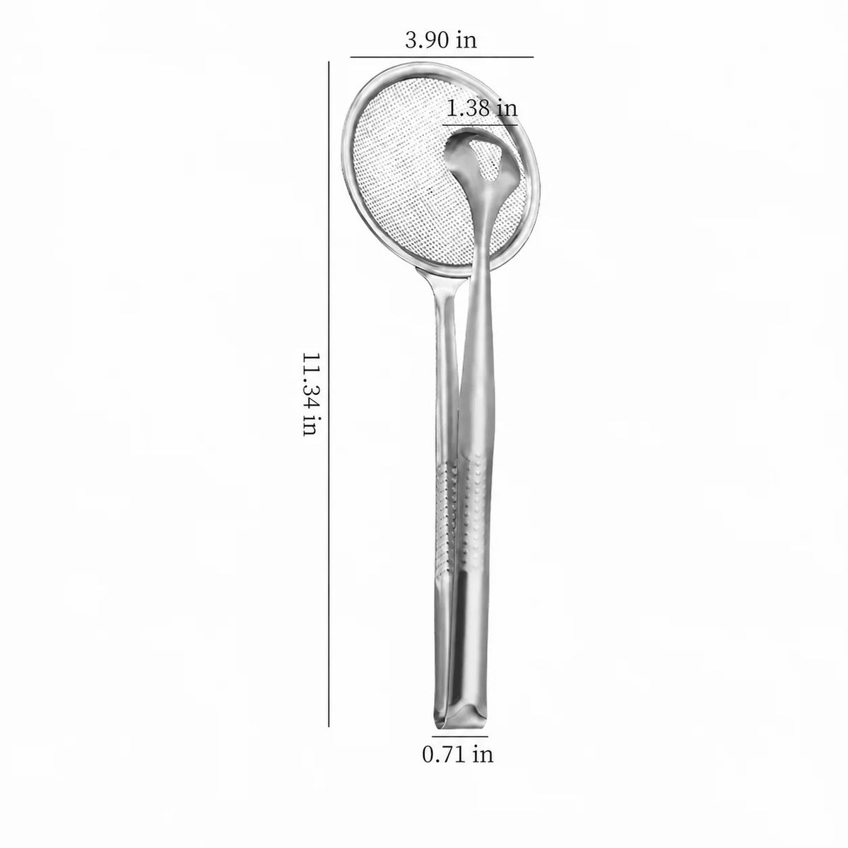 2 in 1 Stainless Steel Oil Strainer Tong