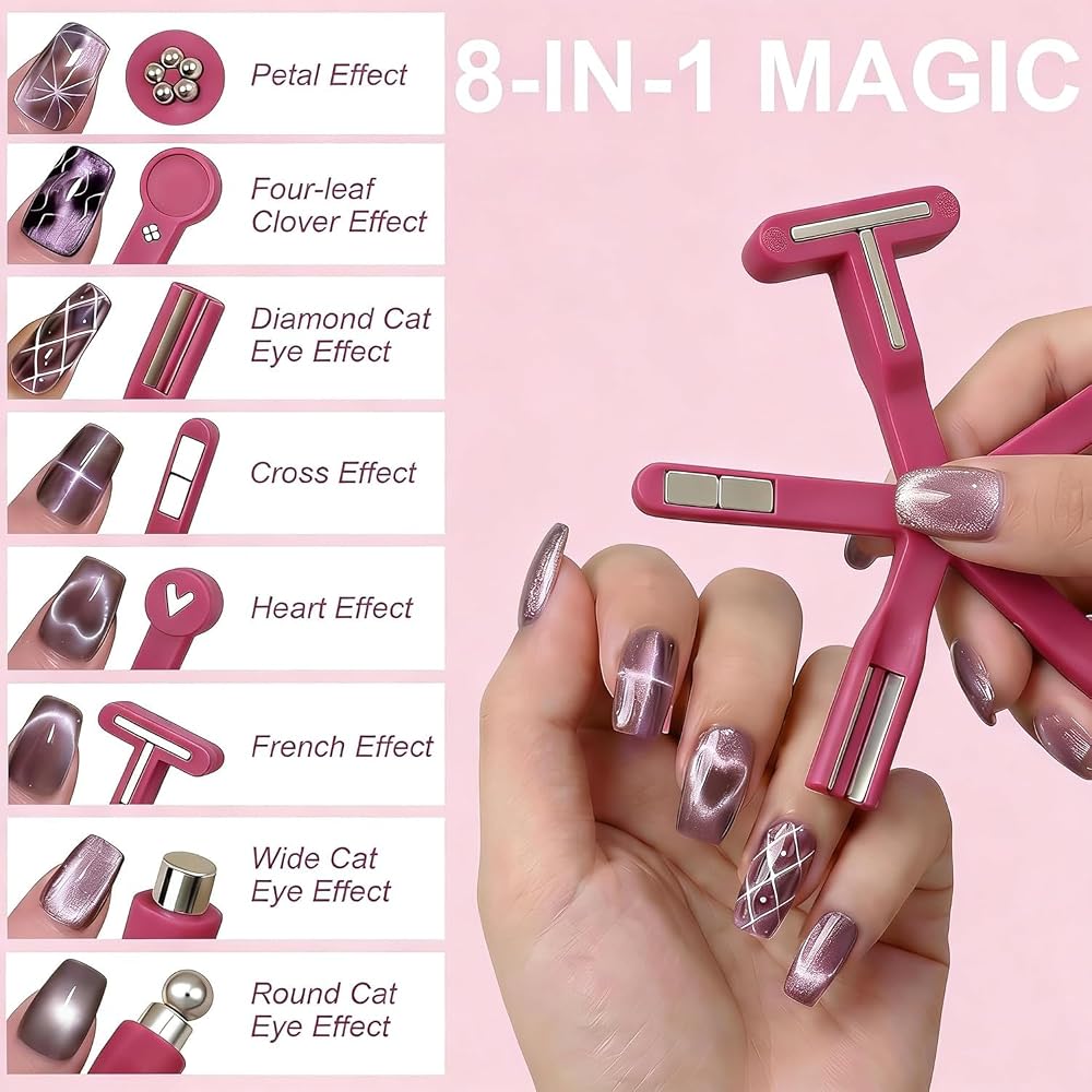 Multifunctional Magnetic 8-in-1 Cat Eye Nail Magnet Tool